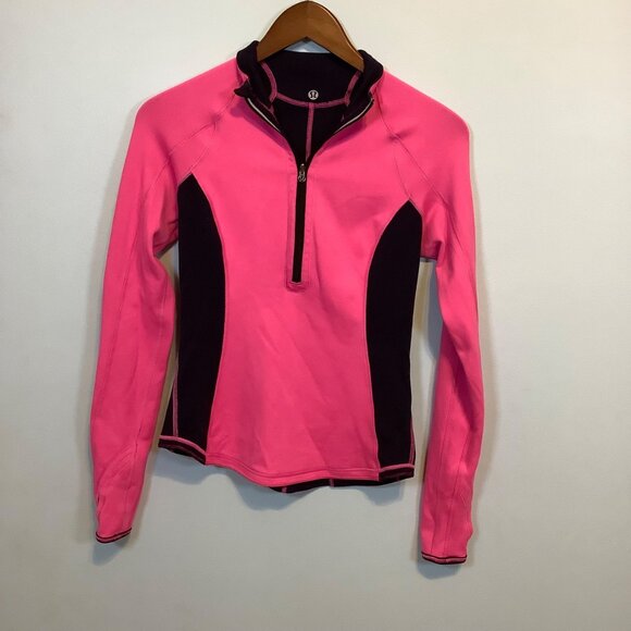 Lululemon Run Switch Back 1/2 Zip Reversible Pullover Pink/Navy Women No Tag 4?? - Picture 2 of 9